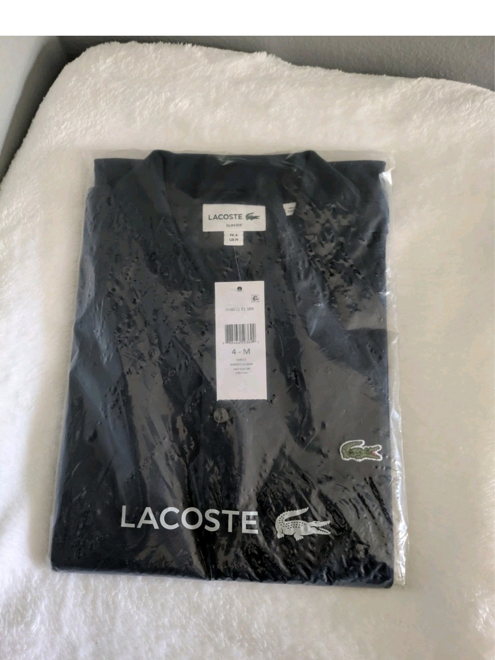 Lacoste Men's Slim Fit Short-Sleeved Polo Shirt (PH4012) Navy Blue Size M $110